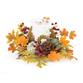 Fall Leaf Pumpkin Candle Holder