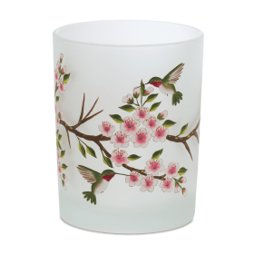 Glass Hummingbird Votive Candle Holder