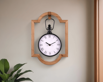 Wooden Frame Hanging Wall Clock