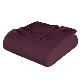 King Plum Cotton Woven Chevron Blanket