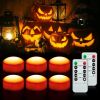 Litake LED Flameless Pumpkin Lights with Remote,Flickering Jack-O-Lantern Lights with Timer