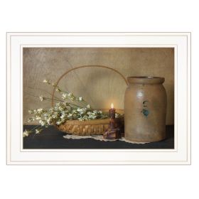 "Basket of Flowers" by Artisan Susie Boyer, Ready to Hang Framed Print, White Frame