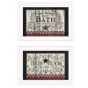 "Hot Bath" 2-Piece Vignette By Linda Spivey, White Frame