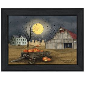 "Spooky Harvest Moon" By Billy Jacobs, Ready to Hang Framed Print, Black Frame