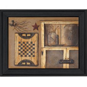 "Country Treasures" By Pam Britton, Printed Wall Art, Ready To Hang Framed Poster, Black Frame