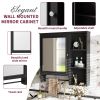 Wall Mounted Bathroom Storage Cabinet, Medicine Cabinets with large mirror door, adjustable shelves and three open storage levels(Not Include Bathroom