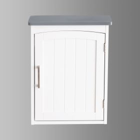 FRALIMK Small Bathroom Wall Cabinet, Medicine Cabinet Organizer for Bathroom, Kitchen, Living Room, White and Gray Top, MDF Material, 15.7*7.1*20.5inc