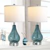 Glass Table Lamp For Living Room Bedroom Set Of 2, 22.5" LED Light With Touch Control, Black 3 Way Dimmable Modern Bedside Lamps For Home Decor With W
