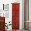 4-Tier 72" Corner Kitchen Pantry Storage Cabinet with 8 Doors Tall Storage Cabinet, Corner Cabinet and Adjustable Shelves, Home farmhouse bookshelf Ca