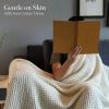 100% Cotton Waffle Weave Throw Blanket 50x60 inch Ivory Lightweight Soft and Breathable Throw Blanket for All Season Skin Friendly Blanket for Couch B