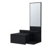 Black Floating Vanity with Included Mirror