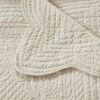 Oversized Quilted Throw with Scalloped Edges Cream 60x72"