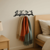 "Vintage Black Metal Coat Rack Wall Mounted - 5 Heavy Duty Hooks for Jackets, Hats, Bags & Keys | Space Saving Entryway Organizer for Hallway