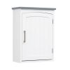 FRALIMK Small Bathroom Wall Cabinet, Medicine Cabinet Organizer for Bathroom, Kitchen, Living Room, White and Gray Top, MDF Material, 15.7*7.1*20.5inc