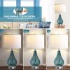 Glass Table Lamp For Living Room Bedroom Set Of 2, 22.5" LED Light With Touch Control, Black 3 Way Dimmable Modern Bedside Lamps For Home Decor With W