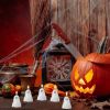 Jutom 10 Pcs Halloween Ghost Candles White Burning Candles Soy Wax for Halloween Home Table Party Decorations(Classic)
