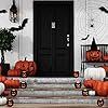 Halloween Table Decor Set of 6, Jack O Lanterns Black Glass Votive Tealight Candle Holders
