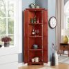 4-Tier 72" Corner Kitchen Pantry Storage Cabinet with 8 Doors Tall Storage Cabinet, Corner Cabinet and Adjustable Shelves, Home farmhouse bookshelf Ca