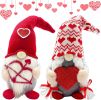 Valentines Day Lighted Gnomes for Home Décor 2PCS Table Red Cupid Gnome Decorations Swedish Plush Elf Scandinavian Tomte Elf Ornaments Sweet Gifts Him