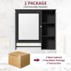 Wall Mounted Bathroom Storage Cabinet, Medicine Cabinets with large mirror door, adjustable shelves and three open storage levels(Not Include Bathroom