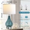 Glass Table Lamp For Living Room Bedroom Set Of 2, 22.5" LED Light With Touch Control, Black 3 Way Dimmable Modern Bedside Lamps For Home Decor With W