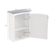 FRALIMK Small Bathroom Wall Cabinet, Medicine Cabinet Organizer for Bathroom, Kitchen, Living Room, White and Gray Top, MDF Material, 15.7*7.1*20.5inc