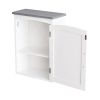 FRALIMK Small Bathroom Wall Cabinet, Medicine Cabinet Organizer for Bathroom, Kitchen, Living Room, White and Gray Top, MDF Material, 15.7*7.1*20.5inc