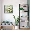Flower Pictures Wall Decor White Camellia Flower Wall Art for Bathroom Floral Canvas Wall Art for Living Room White Blossom Green Leaf Painting Artwor