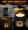 Halloween Decor Indoor-Halloween Gifts Candles for Women with LED Pumpkin Face,Fall Candles with Pumpkin Spice Scent Over 40 Hours of Burn Time