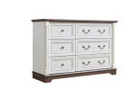 Farmhouse Style 6 Drawer Dresser Chest with Base Wooden Rustic Chest of Drawers, Storage Dresser Organizer for Bedroom, Living Room, Beautiful Sturdy