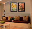 "Vintage Country & Sunflowers" 2-Piece Vignette by Anthony Smith, Black Frame