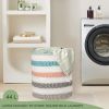 Recycled Cotton Laundry Basket Multicolor Melange Woven Rope Blanket Storage Basket Toys Towels Laundry and Living Room Organization  15x15x17.7 inch