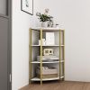 4-Tier Corner Open Shelf,Bookcase Freestanding Shelving Unit,Plant Stand Small Bookshelf for Living Room, Home Office, Kitchen, Small Space