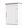 FRALIMK Small Bathroom Wall Cabinet, Medicine Cabinet Organizer for Bathroom, Kitchen, Living Room, White and Gray Top, MDF Material, 15.7*7.1*20.5inc