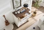Farmhouse Style 5 Drawer Dresser Chest with Base Wooden Rustic Chest of Drawers, Storage Dresser Organizer for Bedroom, Living Room, Beautiful Sturdy