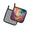 Colorful Snapdragon Pair of Pot Holders Kitchen Heat Resistant Pot Holders Sets Oven Hot Pads for Cooking Baking BBQ, 7 1/2 x 7 1/2