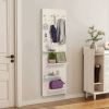 Wall Mounted Full Length Mirror, Full Body Mirror with Shelf, Full Body Mirror with Hook Wall Mounted Mirror with Multifunctional Design Panel