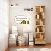 6 Tier Rotating Bookshelf, 360° Display Round Spinning Bookshelf with Wheels and Drawer, Space-Saving, Small Space Rotating Bookshelf Tower for Bedroo