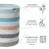 Recycled Cotton Laundry Basket Multicolor Melange Woven Rope Blanket Storage Basket Toys Towels Laundry and Living Room Organization  15x15x17.7 inch
