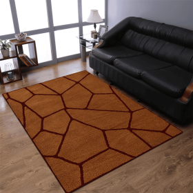 Rugsotic Carpets Hand Tufted Wool Area Rug Contemporary (Color: Gold Red, size: 4'x6')