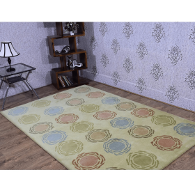 Rugsotic Carpets Hand Tufted Wool Area Rug Contemporary (Color: Multicolor3, size: 5'x7'6'')