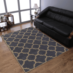 Rugsotic Carpets Hand Tufted Wool Area Rug Contemporary (Color: Blue Beige, size: 5'x8')