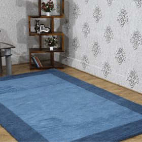 Rugsotic Carpets Hand Tufted Wool Area Rug Contemporary (Color: Blue, size: 5'x8')