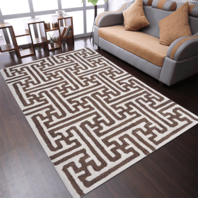 Rugsotic Carpets Hand Tufted Wool Area Rug Contemporary (Color: Cream Brown, size: 5'x8')