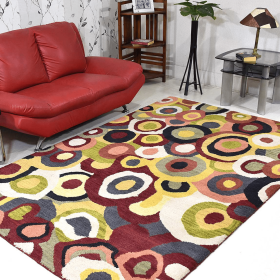 Rugsotic Carpets Hand Tufted Wool Area Rug Contemporary (Color: Multicolor1, size: 8'x10')