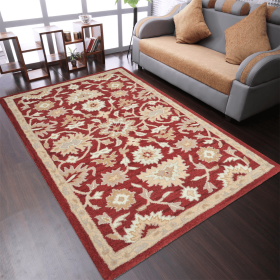 Rugsotic Carpets Hand Tufted Wool Area Rug Contemporary (Color: Red, size: 8'x11')