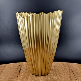 CORAL 12" Glass Vase (Color: Gold, size: 12")