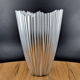 CORAL 12" Glass Vase (Color: Silver, size: 12")