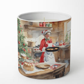 Cookies with Santa Claus Decorative Soy Candle (Design: Mrs. Claus 3298, size: 10 oz)