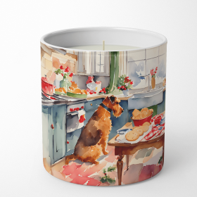 Christmas Cookies Decorative Soy Candle (Design: Airedale Terrier 3707, size: 10 oz)